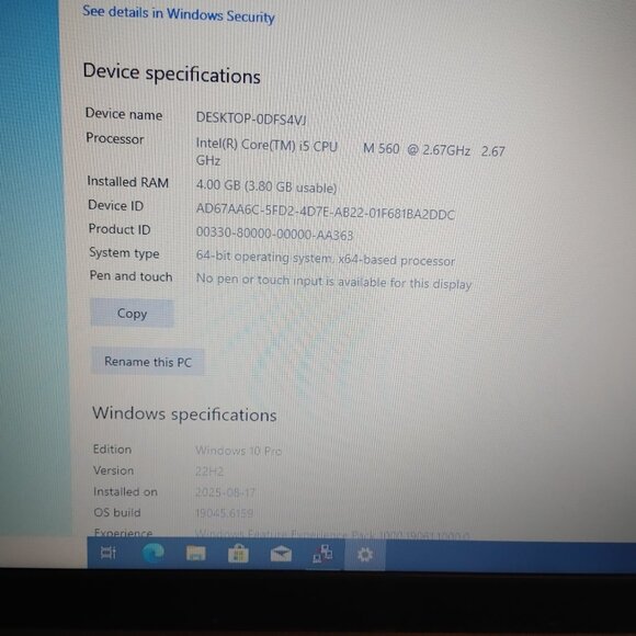 Lenovo ThinkPad T410 i5 3.2GHzTURBO Win10Pro 4GB RAM 128GB SSD Black - Fair - Picture 9 of 12
